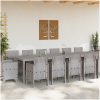 Trädgård Matgrupp 15 pcs Ljusgrå Poly Rattan, stål vidaXL Large – miniatyr 3