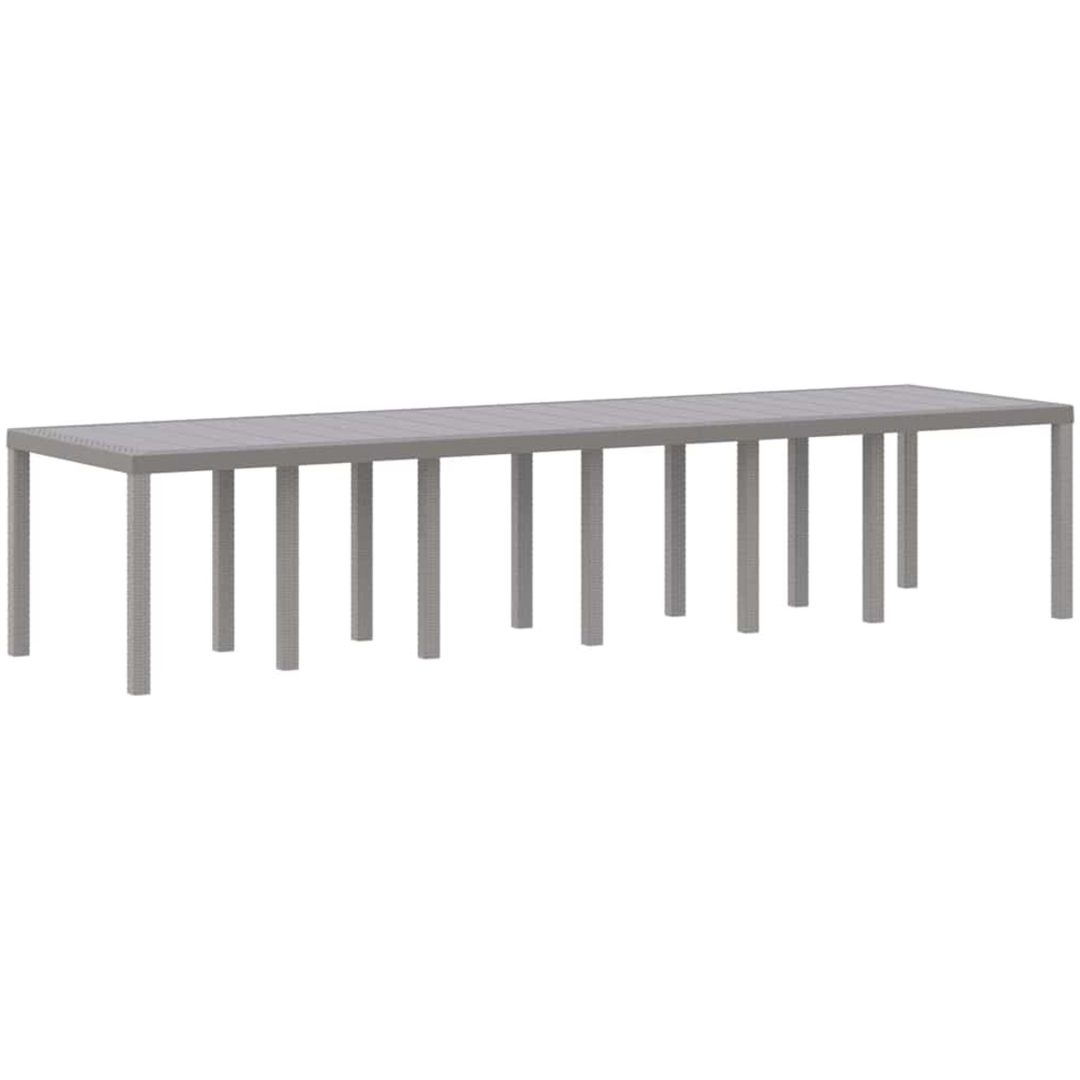 Trädgård Matgrupp 15 pcs Ljusgrå Poly Rattan, stål vidaXL Large – bild 4
