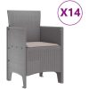 Trädgård Matgrupp 15 pcs Ljusgrå Poly Rattan, stål vidaXL Large – miniatyr 5