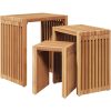 Trädgård Sats med Sido Bord 3 st Massivt Teakträ vidaXL Compact – miniatyr 2