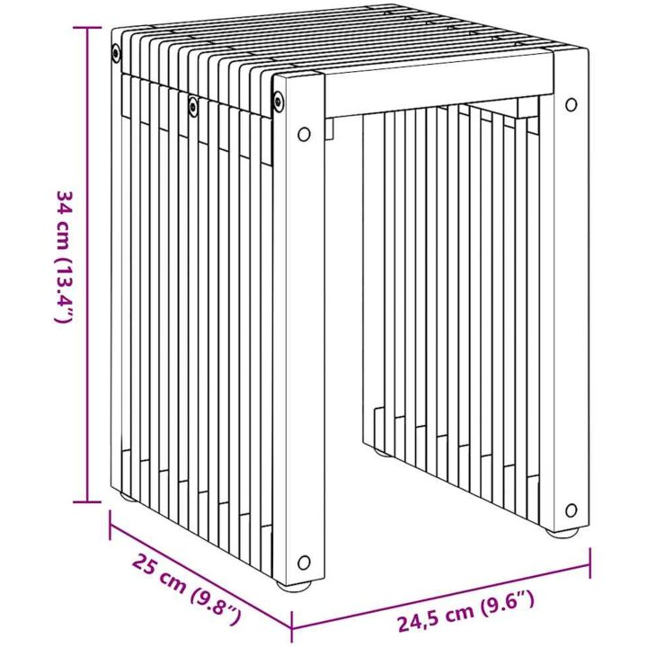 Trädgård Sats med Sido Bord 3 st Massivt Teakträ vidaXL Compact – bild 11