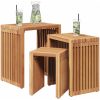 Trädgård Sats med Sido Bord 3 st Massivt Teakträ vidaXL Compact – miniatyr 3