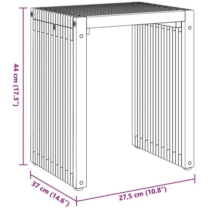 Trädgård Sats med Sido Bord 3 st Massivt Teakträ vidaXL Compact – bild 10