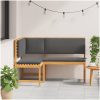 Trädgårdens Hörnbänk med Kuddar 140x100x91 cm Massivt Akaciaträ vidaXL 100 x 50 x 91 cm – miniatyr 3