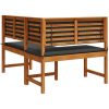 Trädgårdens Hörnbänk med Kuddar 140x100x91 cm Massivt Akaciaträ vidaXL 100 x 50 x 91 cm – miniatyr 4