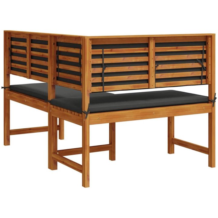 Trädgårdens Hörnbänk med Kuddar 140x100x91 cm Massivt Akaciaträ vidaXL 100 x 50 x 91 cm – bild 4