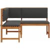 Trädgårdens Hörnbänk med Kuddar 140x100x91 cm Massivt Akaciaträ vidaXL 100 x 50 x 91 cm – miniatyr 5