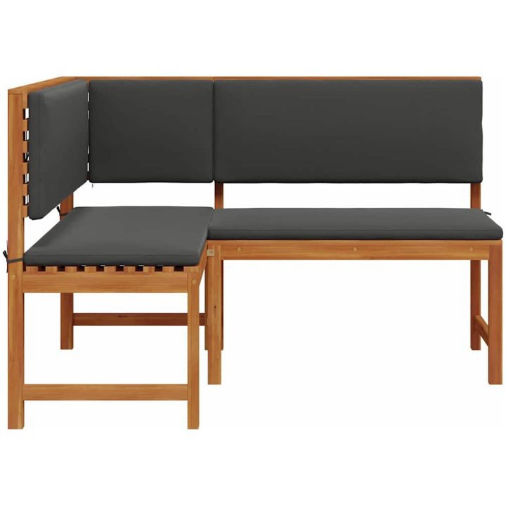 Trädgårdens Hörnbänk med Kuddar 140x100x91 cm Massivt Akaciaträ vidaXL 100 x 50 x 91 cm – bild 5