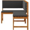 Trädgårdens Hörnbänk med Kuddar 140x100x91 cm Massivt Akaciaträ vidaXL 100 x 50 x 91 cm – miniatyr 6