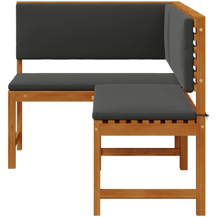 Trädgårdens Hörnbänk med Kuddar 140x100x91 cm Massivt Akaciaträ vidaXL 100 x 50 x 91 cm – bild 6