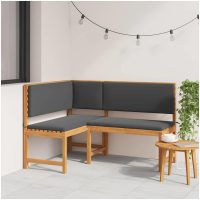 Trädgårdens Hörnbänk med Kuddar 140x100x91 cm Massivt Akaciaträ vidaXL