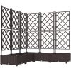 Trädgårdplanterare med Spaljé 5 delar Brun vidaXL 120 x 120 x 125.5 cm – miniatyr 2