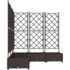 Trädgårdplanterare med Spaljé 5 delar Brun vidaXL 120 x 120 x 125.5 cm – miniatyr 5