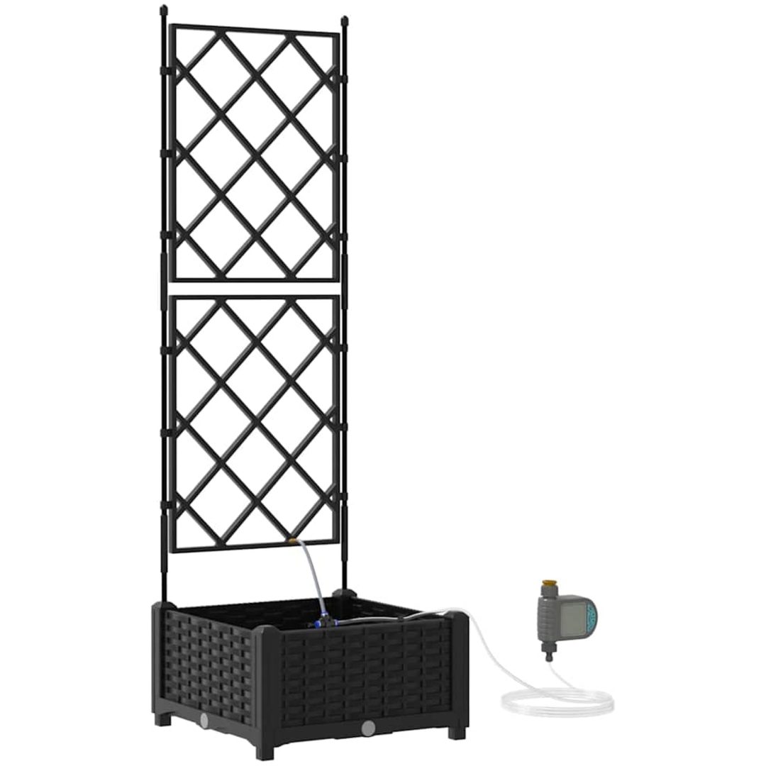 Trädgårdplanterare med Vattensystem Svart vidaXL 40 x 40 x 126 cm – bild 2
