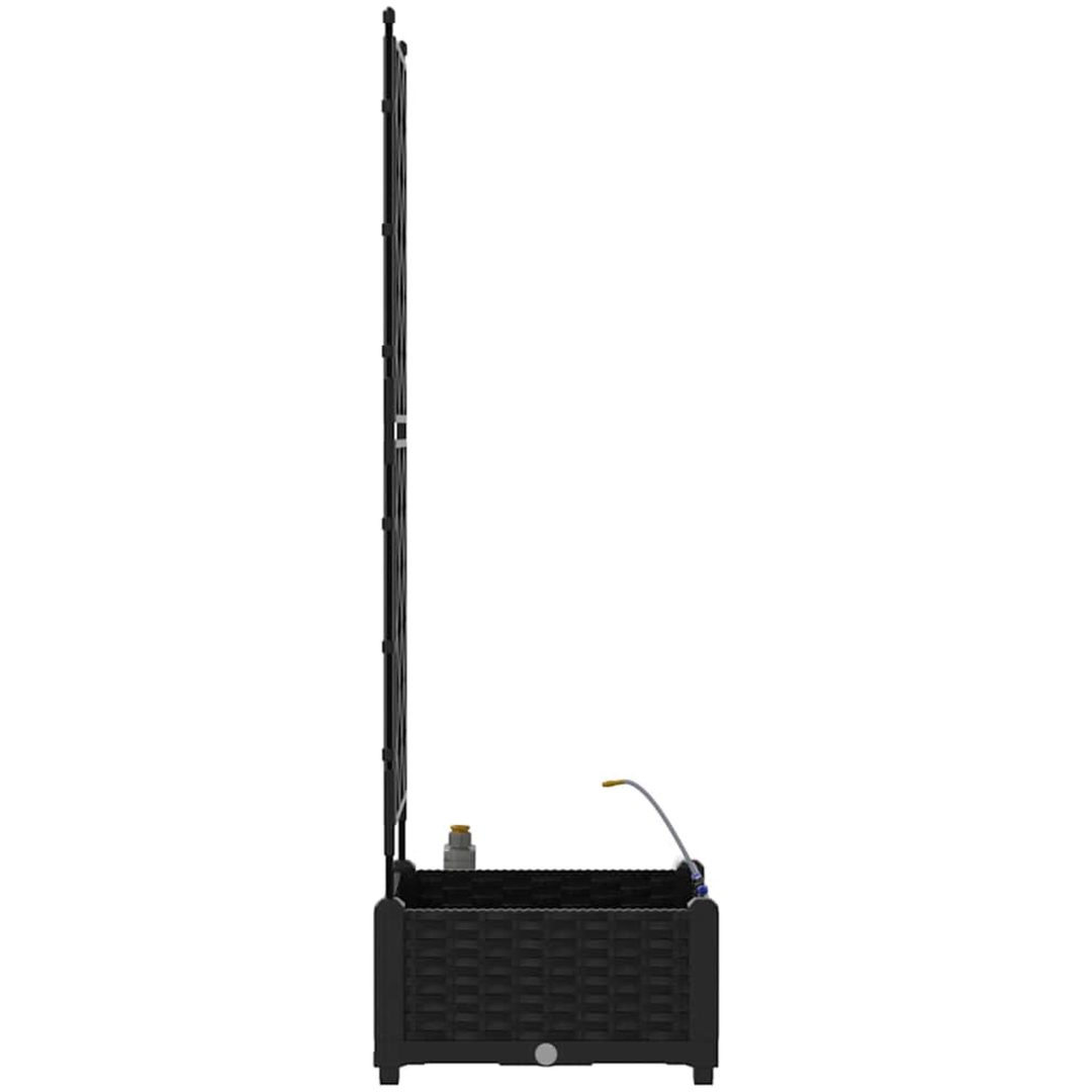 Trädgårdplanterare med Vattensystem Svart vidaXL 40 x 40 x 126 cm – bild 7