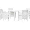 Trädgårds Dining Set 5 pcs Vit Plast Rattan & Metallram vidaXL 100 x 100 x 73 cm – miniatyr 2