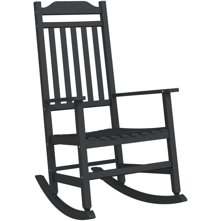 Trädgårds Gungstol Svart 65x84x114 cm HDPE vidaXL Stor – bild 2