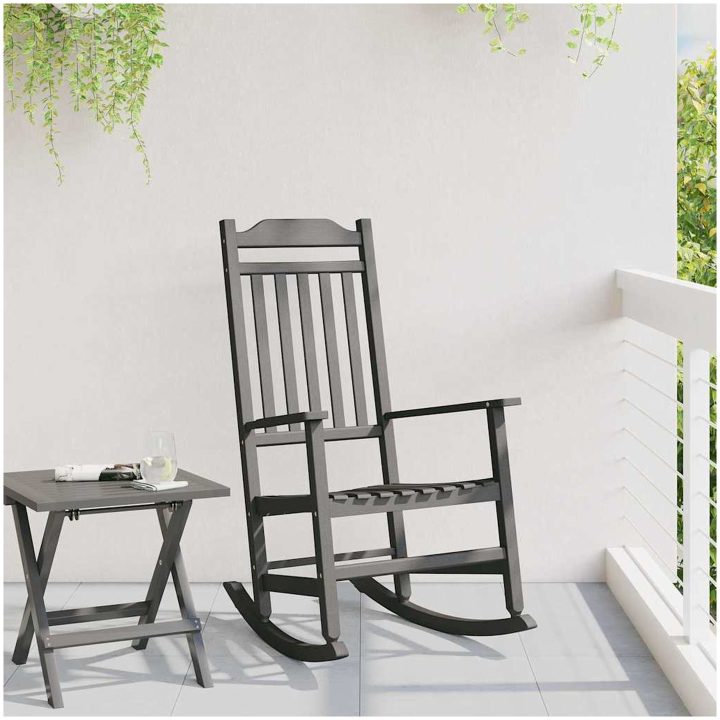 Trädgårds Gungstol Svart 65x84x114 cm HDPE vidaXL Stor – bild 3