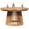 Trädgårds Kaffebord Massivt Teak vidaXL ⌀70 x 40 cm – miniatyr 3