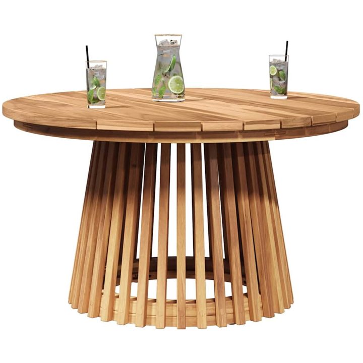 Trädgårds Kaffebord Massivt Teak vidaXL ⌀70 x 40 cm – bild 3