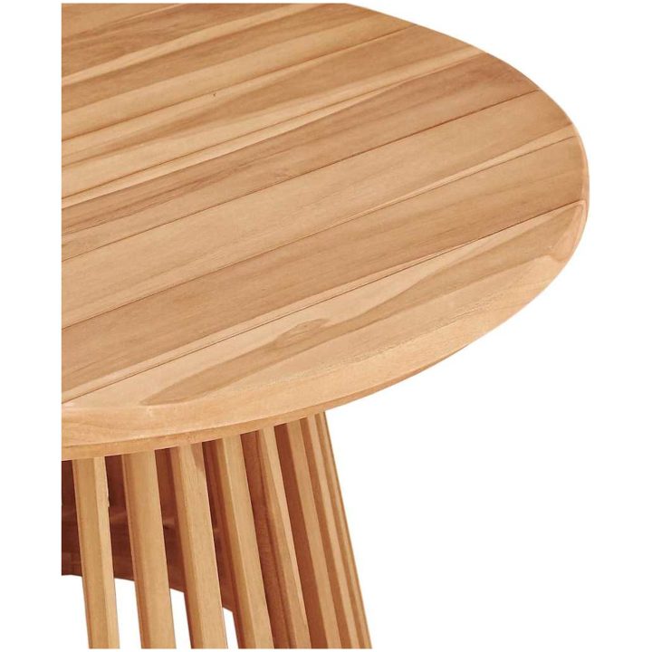Trädgårds Kaffebord Massivt Teak vidaXL ⌀70 x 40 cm – bild 5