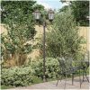Trädgårds ljusstolpe 2-lampa E27 Brons 220 cm Aluminium vidaXL Large – miniatyr 1