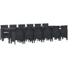 Trädgårds matbord 13 pcs Antracit Plast rattan vidaXL Stor – miniatyr 2