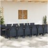 Trädgårds matbord 13 pcs Antracit Plast rattan vidaXL Stor – miniatyr 3