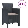 Trädgårds matbord 13 pcs Antracit Plast rattan vidaXL Stor – miniatyr 5