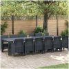 Trädgårds matbord 13 pcs Antracit Plast rattan vidaXL Stor – miniatyr 1