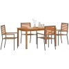 Trädgårds Matbord 5 Delar 5 pcs Grå vidaXL 140 x 80 x 74 cm – miniatyr 3