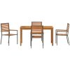 Trädgårds Matbord 5 Delar 5 pcs Grå vidaXL 140 x 80 x 74 cm – miniatyr 7