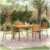 Trädgårds Matbord 5 Delar 5 pcs Grå vidaXL 140 x 80 x 74 cm – miniatyr 1