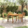 Trädgårds matbord 5 pcs Grå Rattan och trä vidaXL 110 x 110 x 75 cm – miniatyr 1