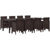 Trädgårds matbord 9 pcs Brun Rotting & Metall vidaXL 250 x 100 x 73 cm – miniatyr 2