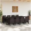 Trädgårds matbord 9 pcs Brun Rotting & Metall vidaXL 250 x 100 x 73 cm – miniatyr 3