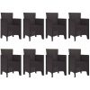 Trädgårds matbord 9 pcs Brun Rotting & Metall vidaXL 250 x 100 x 73 cm – miniatyr 5