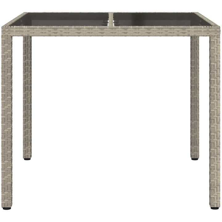 Trädgårds Matbord Grå Konstrotting vidaXL 90 x 90 x 75 cm – bild 3