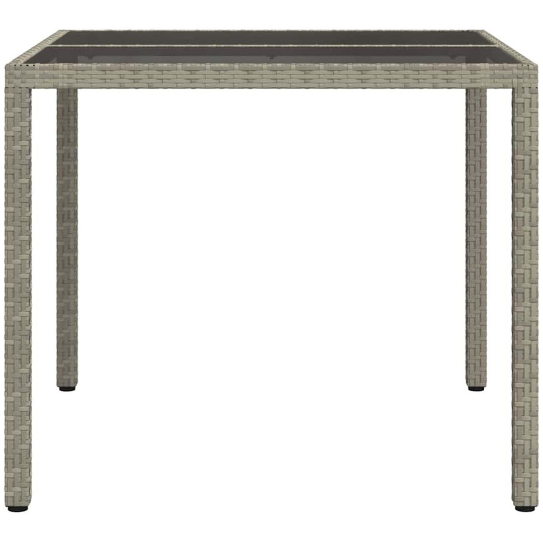 Trädgårds Matbord Grå Konstrotting vidaXL 90 x 90 x 75 cm – bild 4