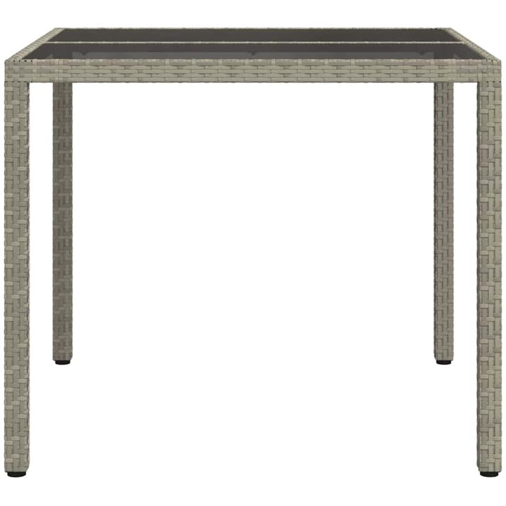 Trädgårds Matbord Grå Konstrotting vidaXL 90 x 90 x 75 cm – bild 4