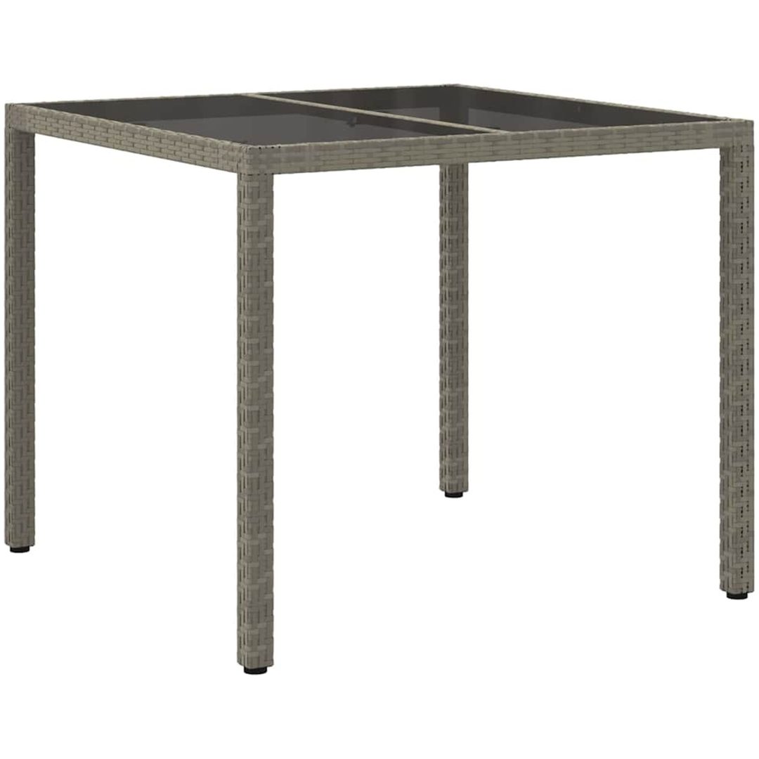 Trädgårds Matbord Grå Konstrotting vidaXL 90 x 90 x 75 cm – bild 5