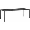 Trädgårds matbord Svart Poly Rattan vidaXL 250 x 100 x 75 cm – miniatyr 2
