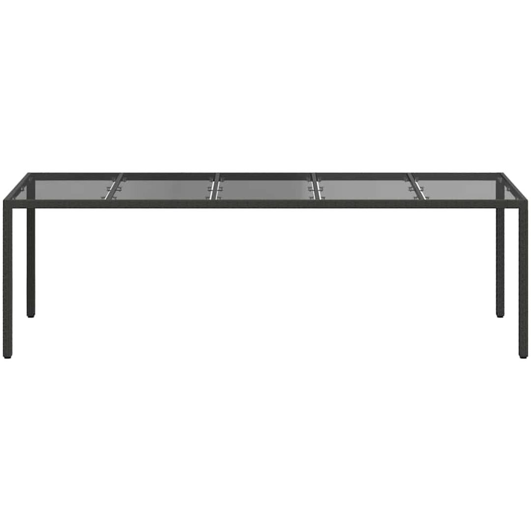 Trädgårds matbord Svart Poly Rattan vidaXL 250 x 100 x 75 cm – bild 3