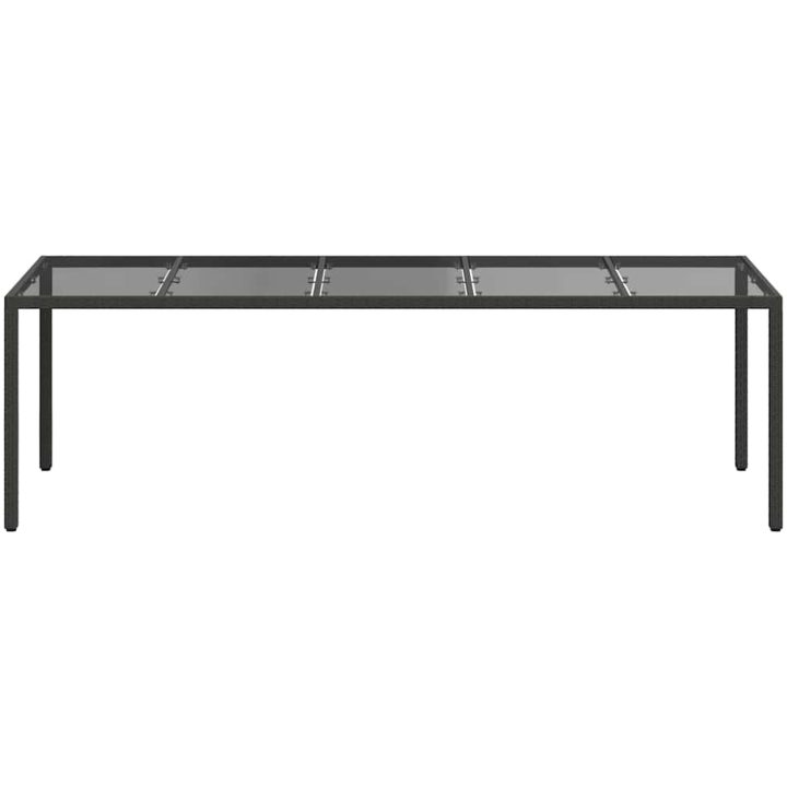 Trädgårds matbord Svart Poly Rattan vidaXL 250 x 100 x 75 cm – bild 3