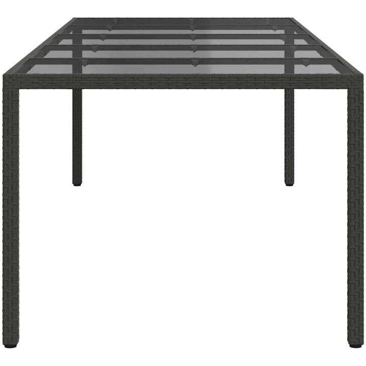 Trädgårds matbord Svart Poly Rattan vidaXL 250 x 100 x 75 cm – bild 4