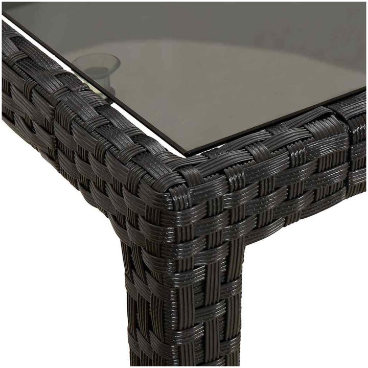 Trädgårds matbord Svart Poly Rattan vidaXL 250 x 100 x 75 cm – bild 6