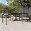 Trädgårds matbord Svart Poly Rattan vidaXL 250 x 100 x 75 cm – miniatyr 1