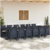 Trädgårds matbordset 13 pcs Antracit Konstrotting vidaXL Stort – miniatyr 3