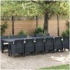 Trädgårds matbordset 13 pcs Antracit Konstrotting vidaXL Stort – miniatyr 1