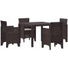 Trädgårds Matbordset 5 pcs Brun Konstrotting vidaXL 100 x 100 x 73 cm – miniatyr 2